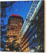Evening At Ppl Plaza - Allentown Pa  Vertical Wood Print