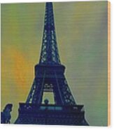 Evening Eiffel Tower Wood Print
