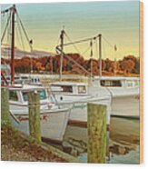 Evening In The Harbor Wood Print