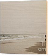 Evening Walk On Wrightsville Beach Wood Print