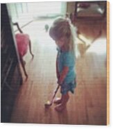 Evey And Her Diy Golf Club Made From A Wood Print