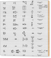 Evolution Of Akkadian Cuneiforms Wood Print