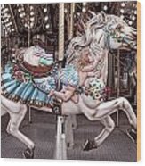 Fairy Carousel Horse Ii Wood Print