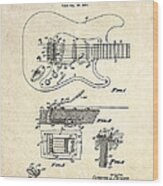 1956 Fender Tremolo Patent Drawing I Wood Print