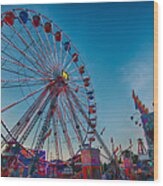 Ferris Wheel Wood Print