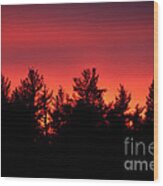 Fiery Sunset Wood Print
