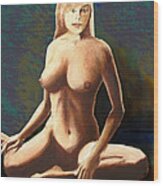 Fine Art Female Nude Jess Seated Mods2b Wood Print