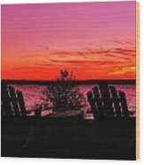 Finger Lakes Sunset Wood Print