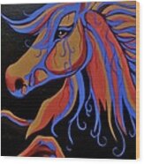 Fire Horse Wood Print