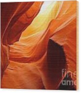 Fire In The Cave At Lower Antelope Canyon Wood Print