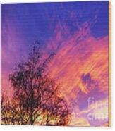 Fire In The Sky Wood Print
