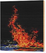 Fire On Water 1 Wood Print