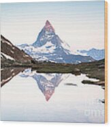First Light On The Matterhorn Wood Print