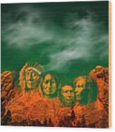 First Nations Chiefs In Mount Rushmore Wood Print