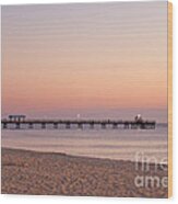 Fishing Pier In Lauderdale By The Sea - At Sunrise Wood Print