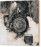 Flagg Coal Steam Engine Blow Out Wood Print