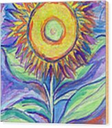 Flagler Beach Sunflower Wood Print