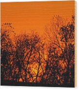 Flaming Sunset Ii Wood Print