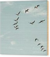 Flight Of The Goose Wood Print