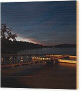 Floating Dock At Deer Creek Wood Print