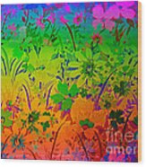 Floral Rainbow Wood Print