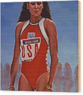 Florence Griffith - Joyner Wood Print