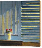 Flowers On The Porch Wood Print