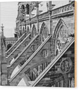Flying Buttresses Bw Wood Print