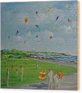 Flying Kites Newport Ri Wood Print