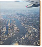Flying Over London Wood Print
