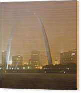 Fog Over The St Louis Skyline Wood Print