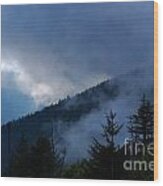 Fog Rolling Over Mountains Wood Print