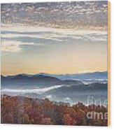 Foothills Parkway Fall Morning Wood Print
