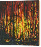 Forest Fire Wood Print
