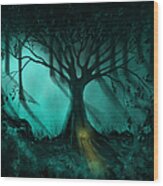 Forest Light Ethereal Fantasy Landscape  Wood Print