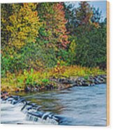 Foretelling Of A Storm Beaver's Bend Broken Bow Fall Foliage Wood Print