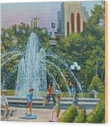 Fountain At Washington Square Park New York Wood Print