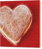 Fractal Heart-shaped Cruller Wood Print