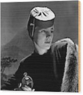 Frances Farmer Wearing An Agnes Hat Wood Print