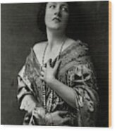 Frances Starr Wearing A Satin Dress Wood Print
