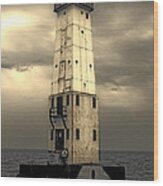 Frankfort North Breakwater Wood Print