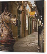 French Quarter Hitching Post Wood Print