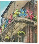 French Quarter Summer Wood Print