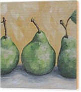 Fresh Green Pears Wood Print