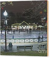 Frog Pond Ice Skating Rink In Boston Commons Wood Print