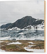 Frozen Lake - Dalsnibba Mountains Wood Print