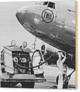 Fueling A Dc-3 Airliner Wood Print