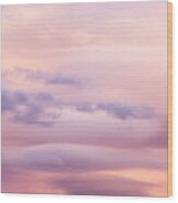 Full Frame Of The Low Angle View Of Clouds Of Colors In Sky During Sunset. Valencian Community, Spain Wood Print