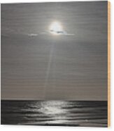 Full Moon Over Daytona Beach Wood Print