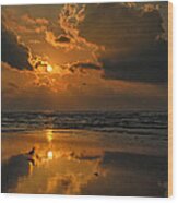 Galveston Sunrise Wood Print